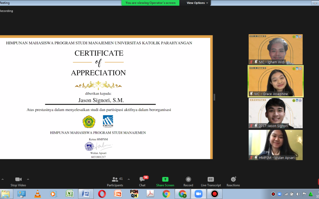 Penghargaan Wisudawan  Manajemen 2021