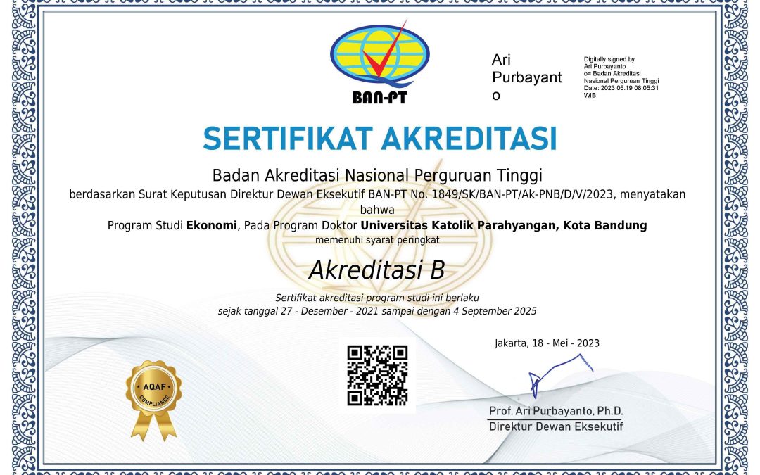 Accreditation for Doctoral Program in Economics